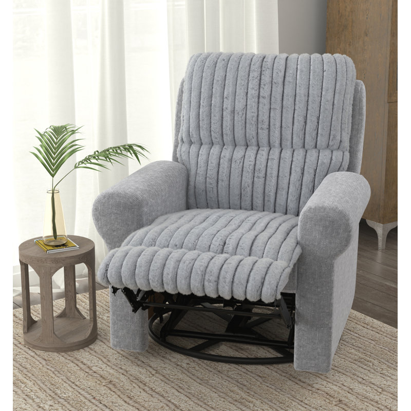 Doryan Swivel Glider Recliner, Gray, Manual