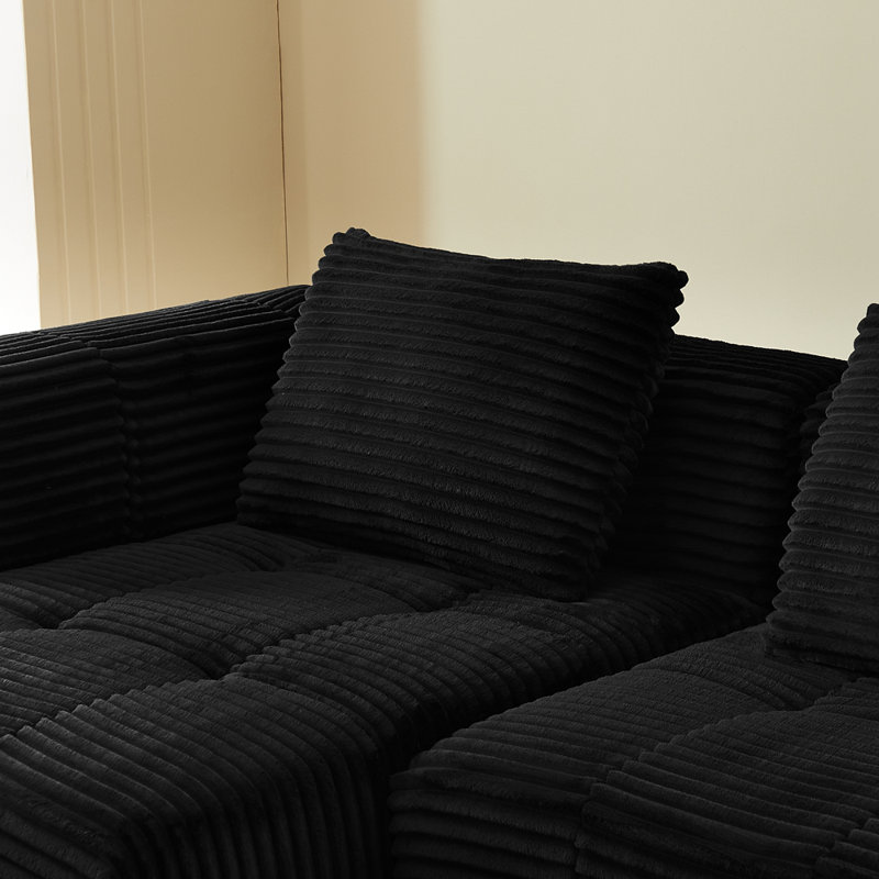 Canapé modulaire en forme de L Boneless Bonform, Noir