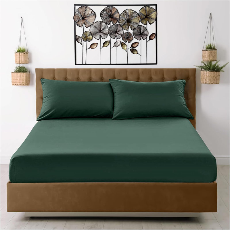Super Dreamer Microfibre Fitted Sheet, Super King (6'), Dark Green
