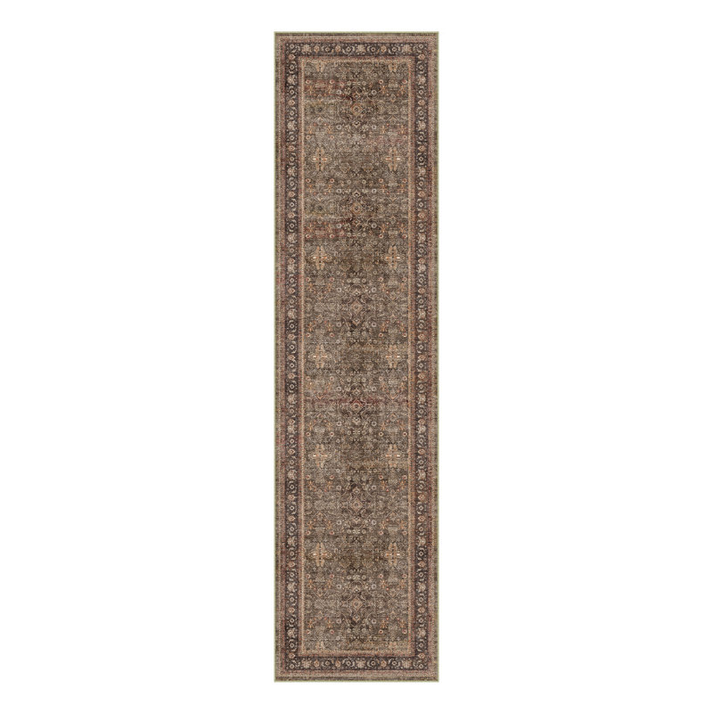 Kellems Vintage Machine Washable Area Rugs For Living Room With Non-Slip Backing, Runner 2' x 8'