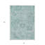 8' X 10' Teal Blue And Grey Damask Washable Indoor Outdoor Area Rug