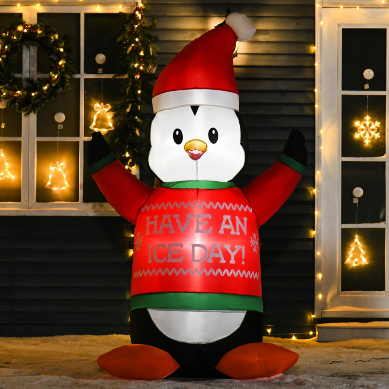 6 pieds de Noël gonflables - chandail portant, éclairage à DEL, décoration gonflable stable dans des lumières vives, intempéries