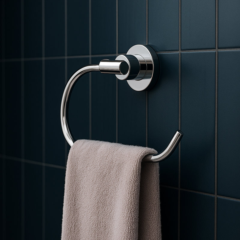 Geneva Wall Mounted Towel Ring, Polished Chrome