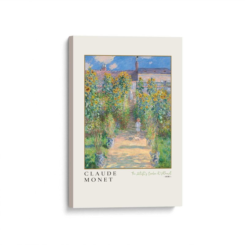 Le jardin de l'artiste par Monet v3, Toile tendue, H 18 po x l 12 po