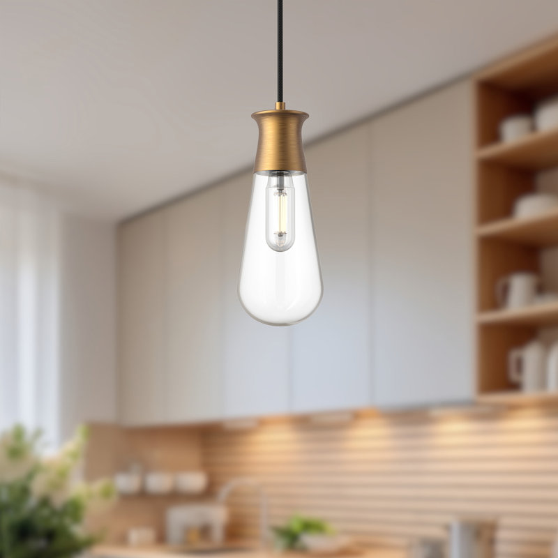 Luminaire suspendu d'extérieur à 1 ampoule Marcel, Doré vieilli