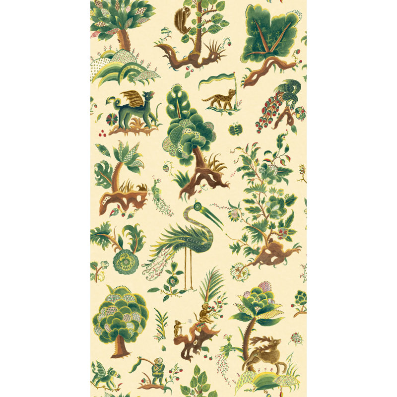 Originals Gertrude Toile Non-Woven Wallpaper Roll, Document Green