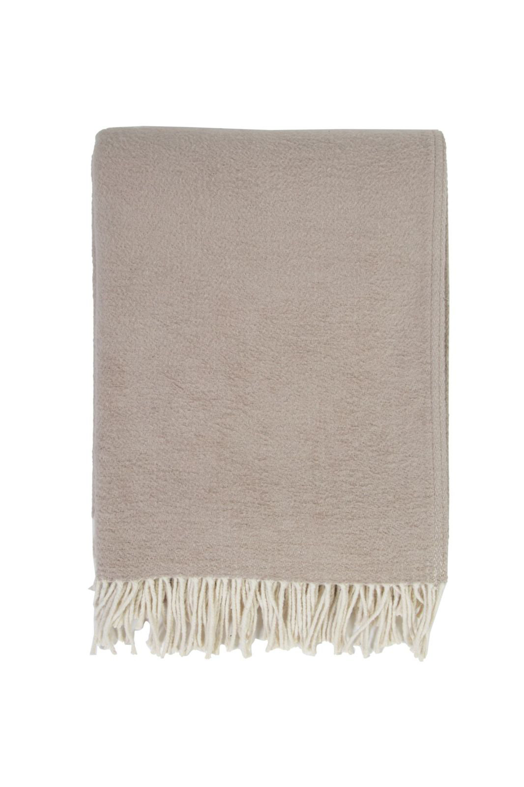 Mandy Handwoven Cotton Throw Blanket, Beige