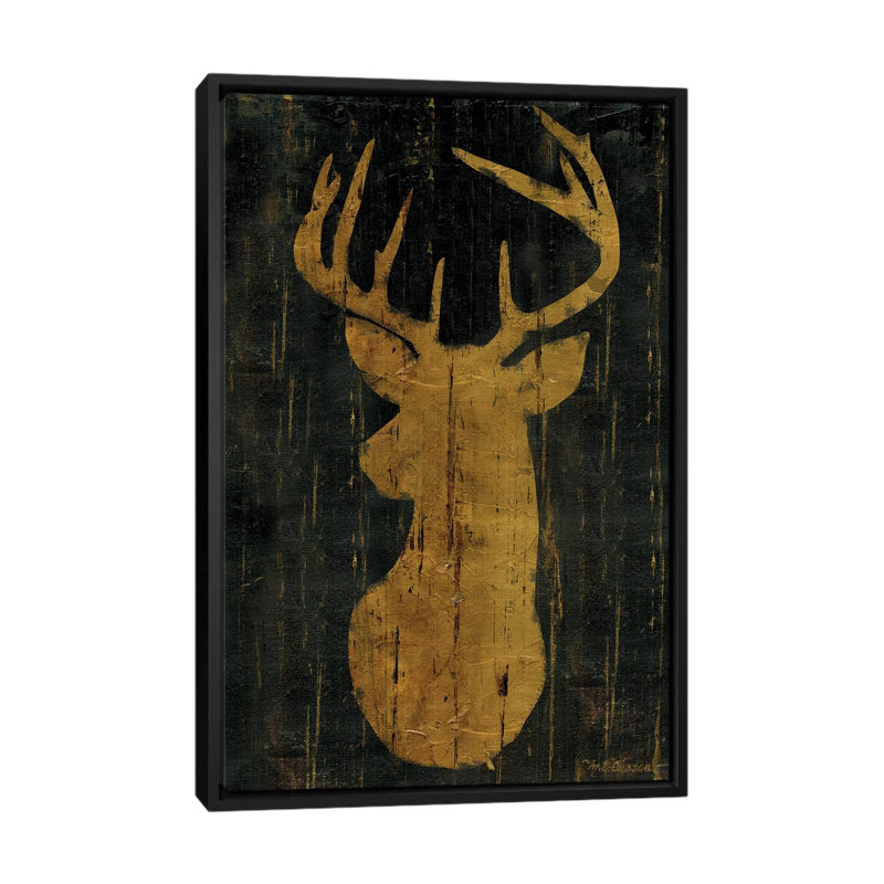 « rustique preproduction animaux head cerf », impression sur toile, H 26 po x l 18 po x P 1,5 po, Toile avec cadre noir