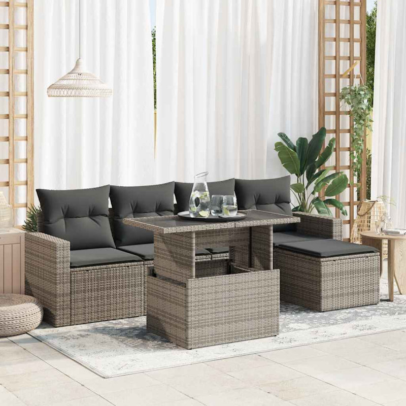  Ensemble de canapé de jardin gris, Gris