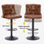 Tabouret de bar pivotant à hauteur réglable avec dossier et coussin de siège large (ensemble de 2)-1848337567-1848337507