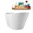59" Streamline Soaking Glossy White Freestanding Tub and Tray With Internal Drain-101413095