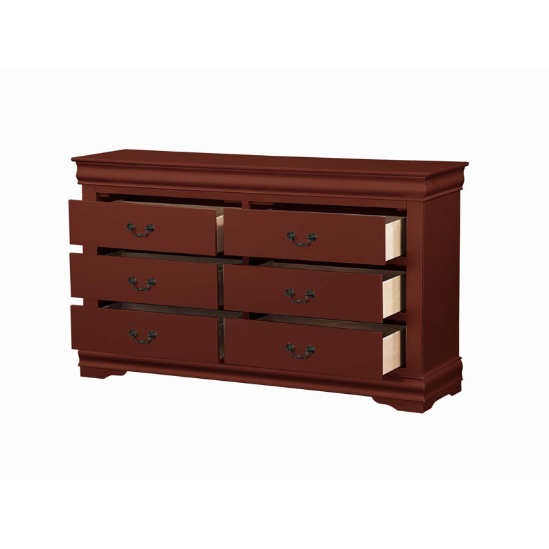 Commode double 6 tiroirs Edgewater, Brun