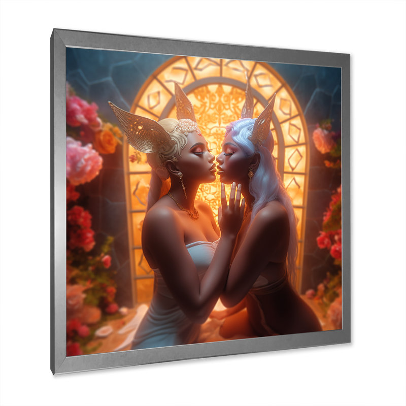 Verna - reproduction sur toile, Cadre simple argenté, H 16 po x l 16 po x P 1 po
