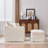 43.9" W Chenille Slipcovered Accent Armchair With Ottoman-832846118