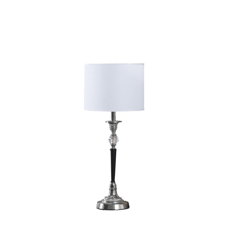 Albi 22.75" Black and Silver Metal Crystal Table Lamp