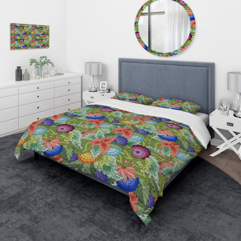 Ensemble de housse de couette traditionnelle, Housse de couette double / grand + 2 taies