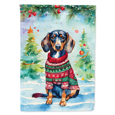 Drapeau de Noël teckel
