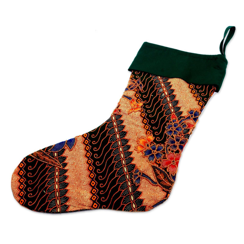 Chaussette de noël batik parang