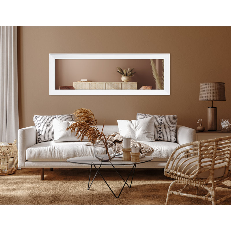 Han Plastic Flat Leaning Mirror, 142 cm H x 52 cm W, White