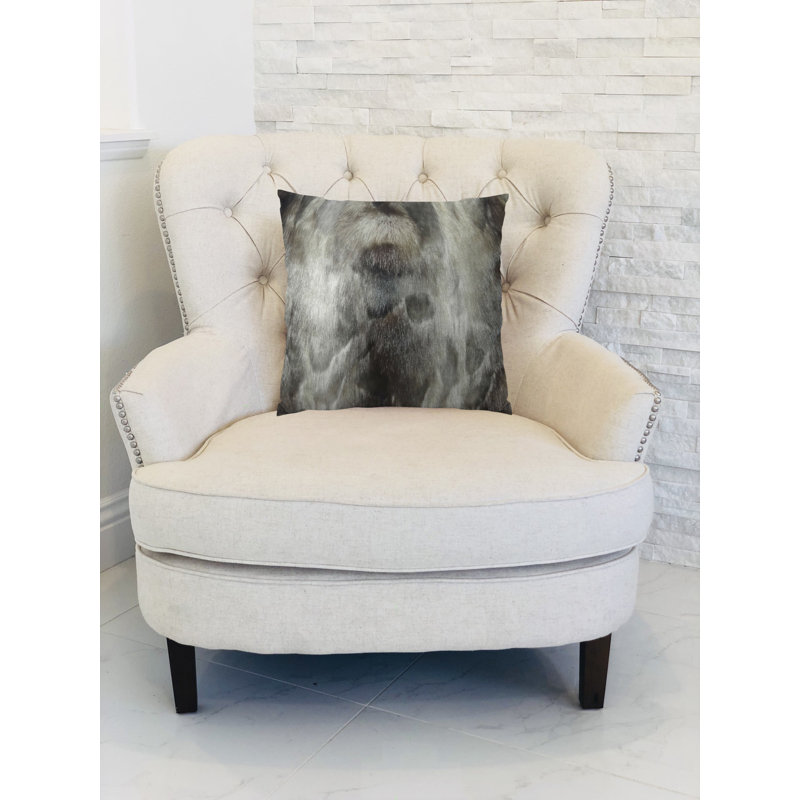Brand Ash Animal Print Faux Fur Reversible Throw Pillow, 22" x 22", Square