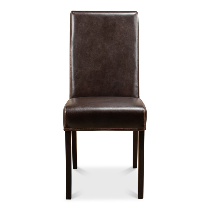 Prunty 19'' H Leather Upholstered Parsons Chair
