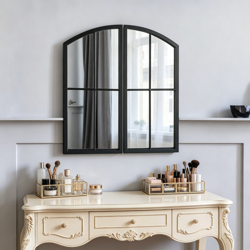 Ensemble de 2 miroirs muraux Black Arch