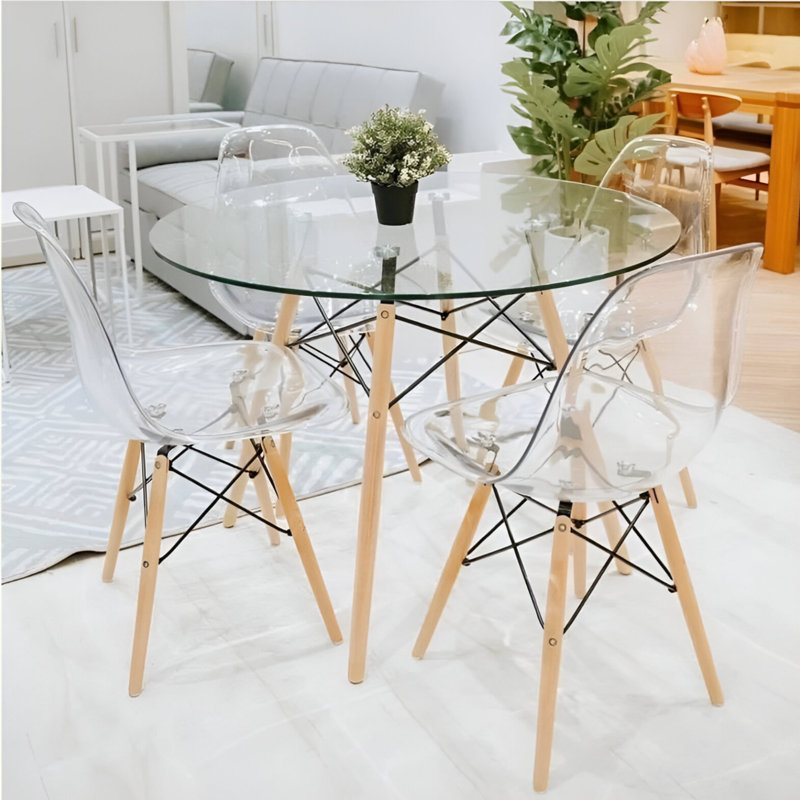 Ensemble de salle à manger en verre Blondelle