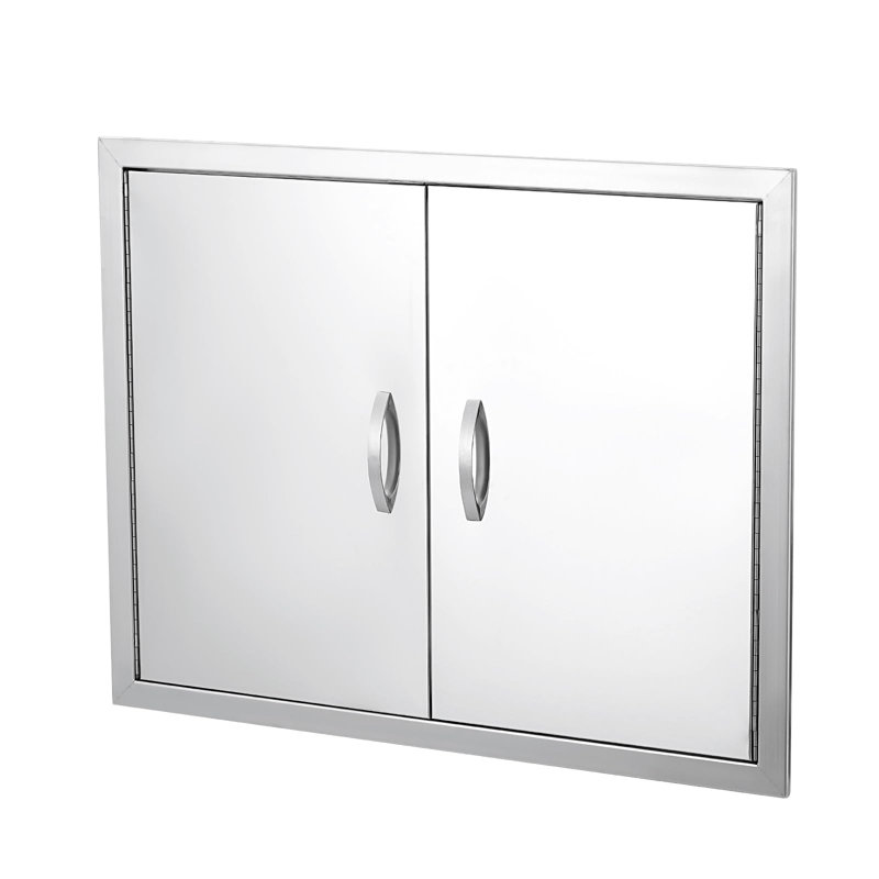 Porte d'accès en acier inoxydable de qualité commerciale 304 pour cuisine extérieure, porte d'armoire encastrée pour îlot de barbecue, panneau d'accès
