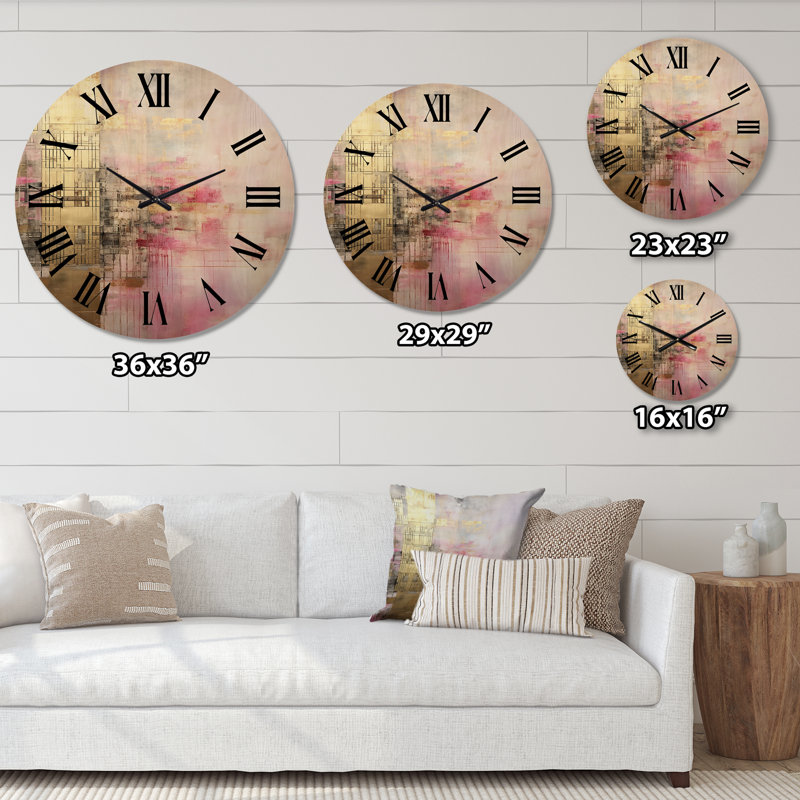 Horloge murale en bois massif Antonasia, Très grand