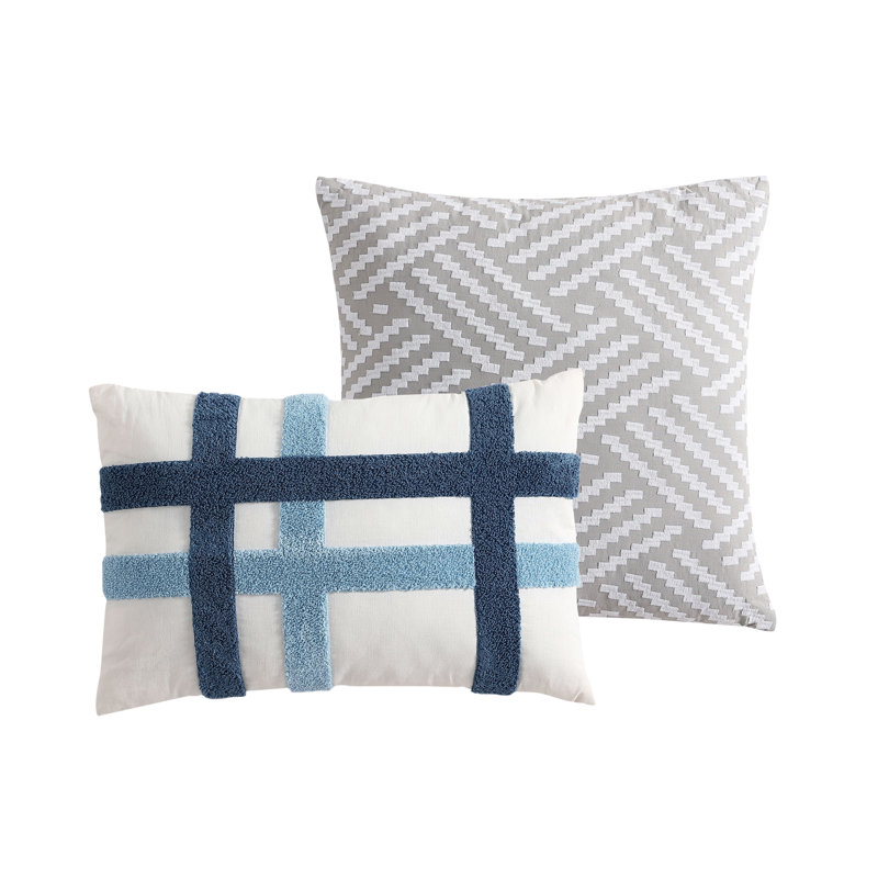 Navy Cotton Down Alternative Reversible King Comforter Set