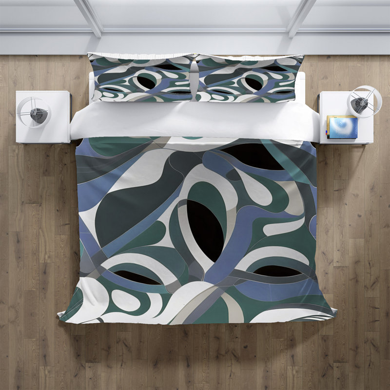 Abstract Duvet Cover, King Duvet Cover + 2 King Shams
