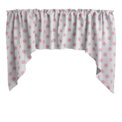 Cantonnière à pois en mélange de coton l 58 po