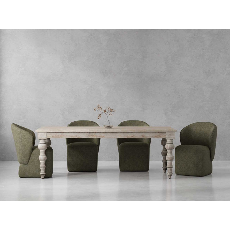Imogen 84 In. Rectangular Dining Table With 4 Upholstered Chairs