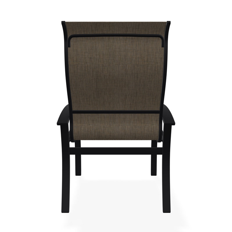 Belle Isle Outdoor Dining Armchair, Elevation Stone, Black