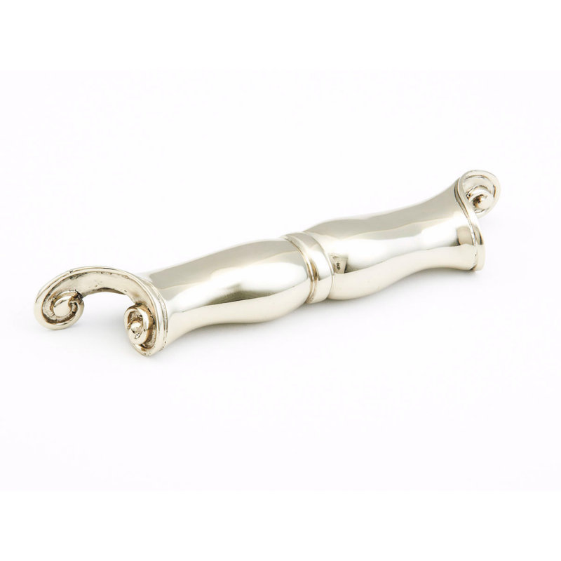 French Court Novelty Pull, White Brass