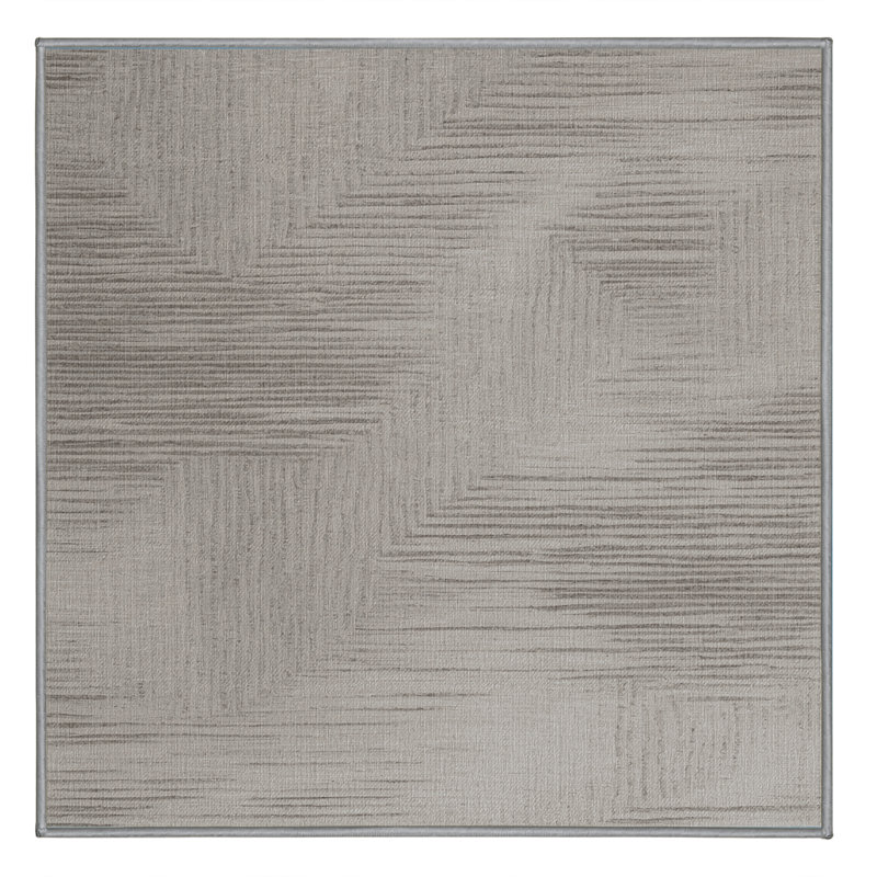 Machine Washable Abstract Gray Area Rug, Square 4'