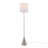 64" Contemporary Metal Floor Lamp In Brushed Nickel With White Linen Shade From Grandview Gallery By Lumisource-798572797