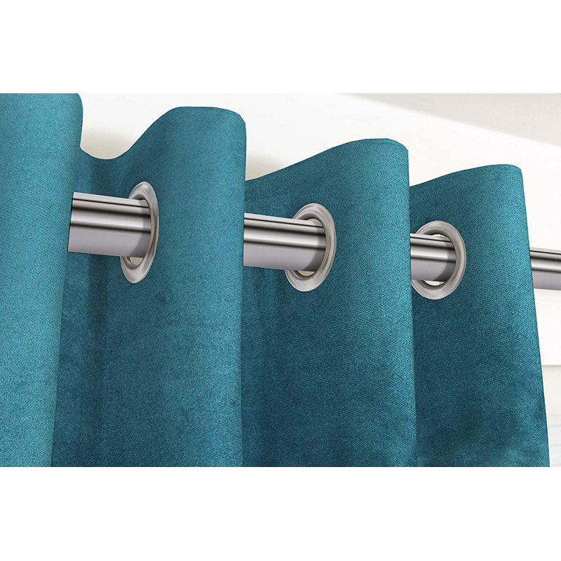 Delavega Blackout Curtains / Drapes Pair, Width 228 x Drop 182cm, Teal