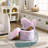 Adorable Butterfly Back Storage Stool - Kids' Round Ottoman With Lid For Girls' Playroom-283924570