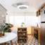 Ventilateur de plafond fermé de 18 pouces avec lumière et télécommande, ventilateur encastré moderne à profil bas sans pales pour la salle à manger de la cuisine de la chambre à coucher