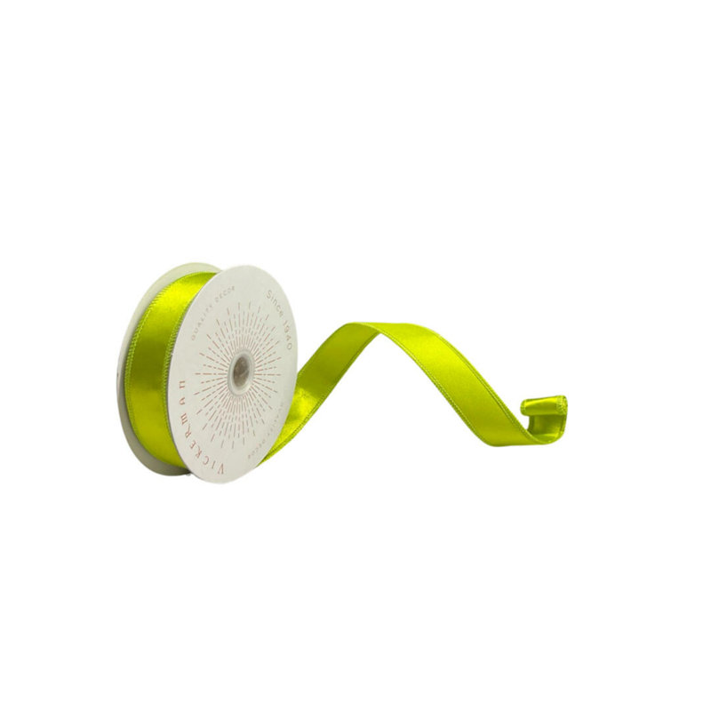 Vickerman 10yd Satin Christmas Ribbon, Lime, 0.2" H x 360" W x 1" D