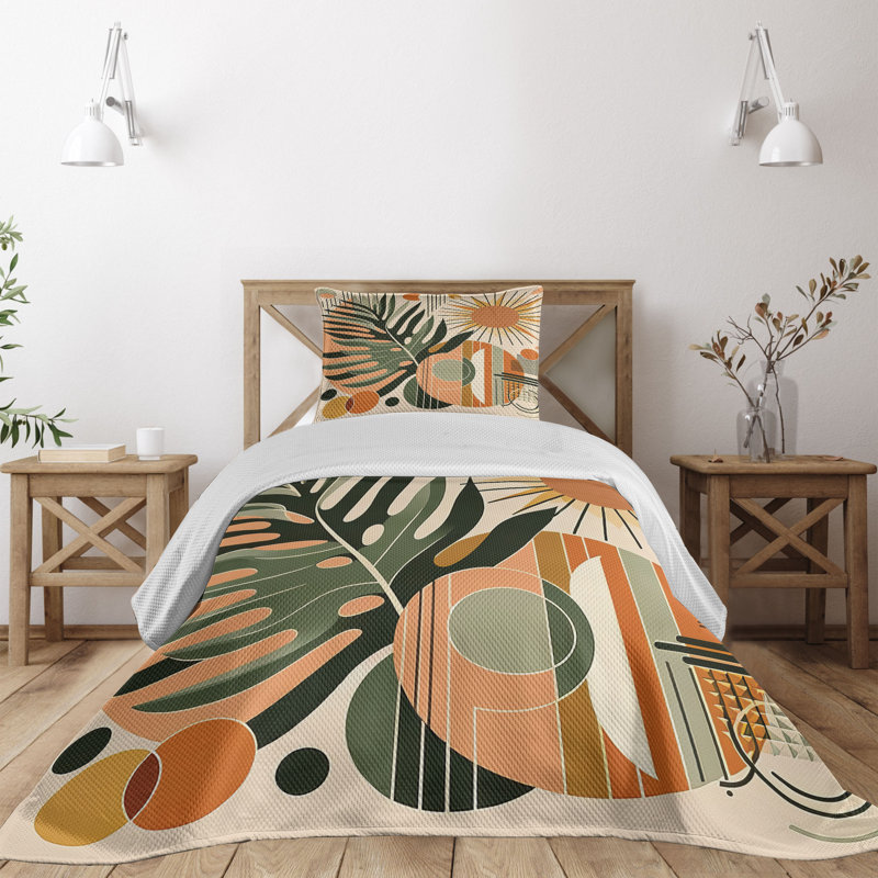 Polyester Floral Coverlet, Twin Coverlet + 1 Standard Shams