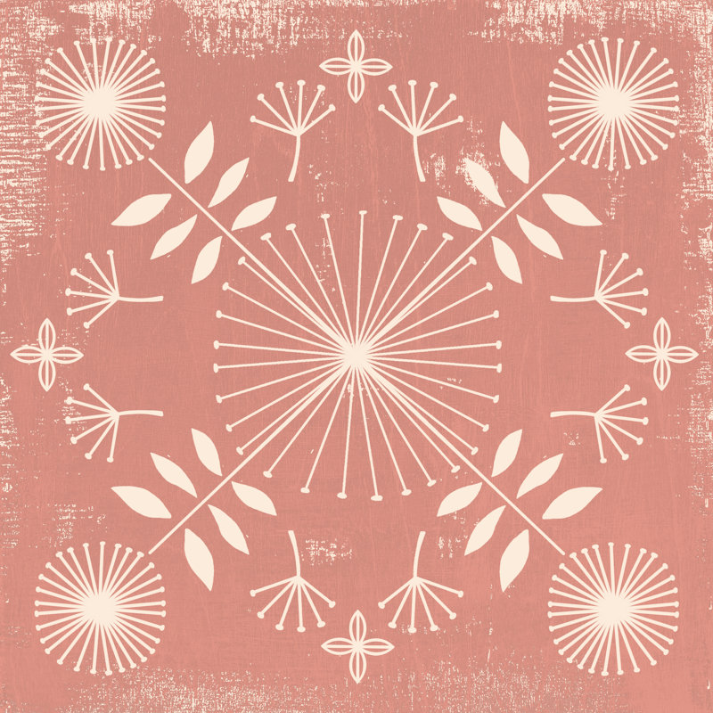 Mod Medallion Pink - Wrapped Canvas Print, 30cm H x 30cm W x 3.8cm D