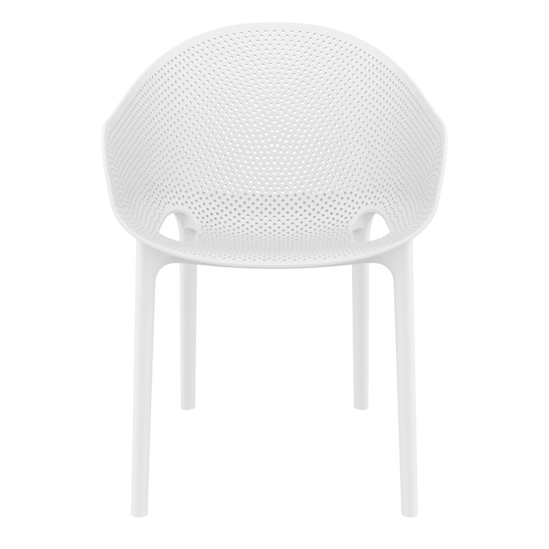 Farrah Stacking Patio Dining Armchair, White