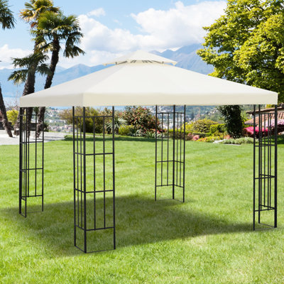 Toile de rechange pour gazebo d'extérieur de 3 m (9,8 pi x 9 pi), blanc crème résistant. Convient aux structures de 3 m (9,84 pi), modèles 01-0153 et 100100-076. Environnement frais et respirant, blanc crème. Pour gazebo, ventilation améliorée.
