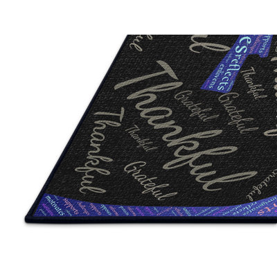 Tapis bleu en coton Grateful