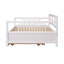 Lit de jour double en bois avec lit gigogne simple, blanc-545054582