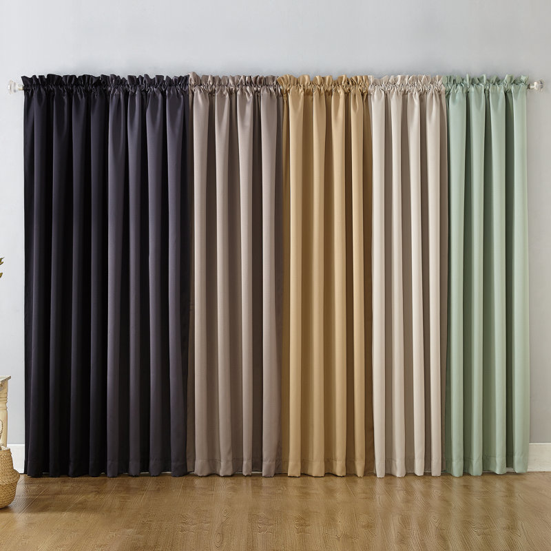 Stone Blackout Rod Pocket Polyester Curtain Panel 52 x 63