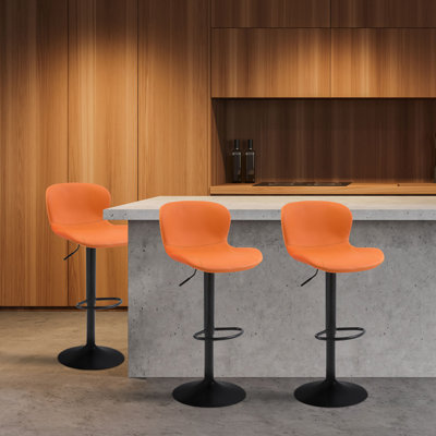 Swivel Upholstered Adjustable Height Counter Stool with Metal Frame