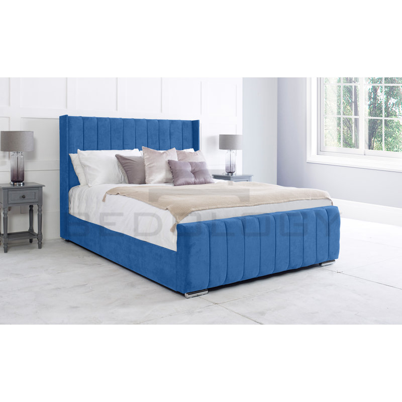 Anhat Upholstered Storage Bed, Superking (180 x 200 cm), Blue